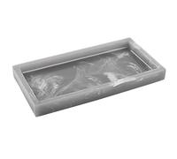 Luxspire Bathroom Vanity Tray, Resin Dresser Jewelry Ring Dish Tank Storage Kitchen Sink Countertop Organizer Plate Holder for Perfume Candles Soap Towel Plant Bathroom Accessories, Mini, Ink Grave