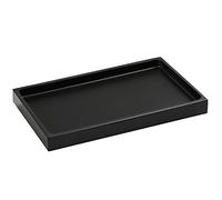 Luxspire Bathroom Vanity Tray, Resin Dresser Jewelry Ring Dish Tank Storage Kitchen Sink Countertop Organiser Plate Holder for Perfume Candles Soap Towel Plant Bathroom Accessories, M, Matte Black