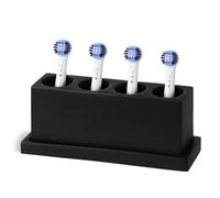 Luxspire Electric Toothbrush Head Holder, 4 Slots Toothbrush Holder Toothbrush Heads Holder Compatible with Oral B iO Philips Sonic Toothbrushes Hygiene Tongue Scraper Razor Holder, Matte Black