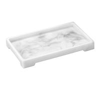 Luxspire Marble Tray for Soap Dispenser Perfume Jewelry, M, Marble White
