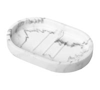 Luxspire Oval Soap Dish, Raised Bar Holder with Drainage, Gravel White