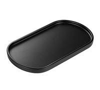Luxspire Resin Vanity Tray, Toilet Tank Oval Storage Tray, Soap Tray Bathtub Holder Bathroom Countertop Organization for Towel Plant Bathtub Accessories Ring Holder Jewelry Organiser, M, Matte Black