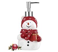 Luxspire Snowman Soap Dispenser, Christmas Decor Resin Liquid Hand Soap Dispenser Refillable Dish Soap Lotion Bottle Jar No Leak for Kitchen Sink Shower Bathroom Countertop, 450ml