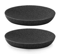 Luxspire Soap Dish 2 Packs, Resin Soap Tray Soap Holder Container Box, Marble Pattern Oval Soap Plate Case, Sponge Dish Scrubbers Tray Holder for Bathroom Vanity Shower Kitchen Sink, Gravel Black