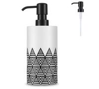 Luxspire Soap Dispenser, Lotion & Shampoo Container, Decorative Hand Soap Resin Dispenser for Bathroom & Kitchen, 430ml/14.5oz - White+Black