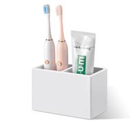 Luxspire Toothbrush Holder, Fast Drying Tooth Brush Holder for Bathroom, Diatomite Electric Tooth Brush and Toothpaste Organizer for Bathroom Kitchen Vanity Countertop, Light Gray