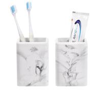 Luxspire Toothbrush Holders 2 Pack, Fast Drying Toothbrush Holders for Bathroom, Diatomite Toothbrush Cups Electric Toothbrush and Toothpaste Holder for Bathroom Countertop, Marble