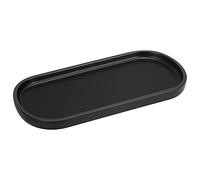 Luxspire Vanity Tray, Toilet Tank Oval Storage Tray, Resin Soap Holder Bathtub Tray, Bathroom Countertop Organization, Vanity Organiser for Candles, Soap, Towel, Plant - Matte Black