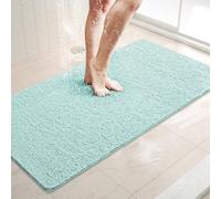 LuxStep Shower Mat Bathtub Mat,36x16 inch, Non-Slip Bath Mat with Drain, Quick Drying PVC Loofah Bathmat for Tub,Shower,Bathroom (Phthalate Free,Green)