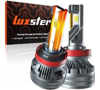 LUXSTER | Punisher H11 H9 LED Bulbs, H8 H16 Foglight, 40000LM Ultra Bright, Triple Copper Pipes Cooling Tech(Unique), Plug-N-Play Installation, 6000K Pure White, IP68 Waterproof, Pack of 2