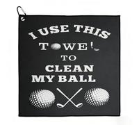 LuxSuki 40x40cm Golf Towel with Clip, Funny Microfiber Golf Towel for Golf Bags, Personalised Golf Ball Cleaner, Novelty Golf Accessories & Golf Gifts for Men Dad Husband Boyfriend, Black#1