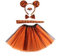 Luxtacular Tiger Costume Set Tiger Accessories Ears Headband Nose Bow Tie Tail Tutu for Women Men Cosplay Birthday Halloween Christmas