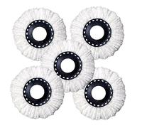 LUXTE 5PCS Spin Mop Replacement Head - 360° Spin Magic Mop Head, Mop Head Replacement Mop Head for Standard Rotating Universal Spin Mop for Home Office Commercial Use (Black, 5PCS) (HUU-87)