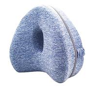 LUXTE Knee Pillow for Sleeping on Side - Memory Foam Wedge Pillow Knee Pillow for Sleeping on Side with Removable Bamboo Cover for Back/Hip/Joint and Sciatica Pain Relief (Blue)