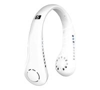 LUXTE Neck Fan, Portable Hanging Neck Fan, 360° Bladeless Mini Neck Fan with, 3 Speed Hands Free Personal Fan Rechargeable Wearable Fan for Home Office Travel Sports Outdoor (White(With Monitor)
