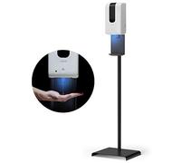 Luxton Automatic Hand Sanitizer Dispenser - Sanitizing Station, Steel Floor Stand, Drip Catcher Dish - Touchless Auto Sensor, Refillable 1200ml Bottle - Portable, Easy Set Up, Battery-Operated Machine