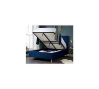 Birlea Velvet Fabric Ottoman Bed Frame Storage Loxley in Blue | Size: Double Birlea Blue Double