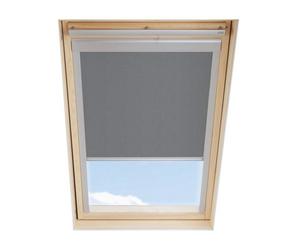 Luxtra (Dhr) Grey Blackout Roller Blind For Velux Roof Window C04 With Silver Side Rails