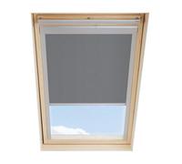 Luxtra (Dhr) Grey Blackout Roller Blind For Velux Roof Window M06 With Silver Side Rails