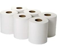 Luxtrous- Centrefeed Paper Tissue Rolls - Embossed Pattern Hand Towel - for Home Office Warehouse Bathroom Garage Kitchen, Wipe Away - Wall Mounted Lockable Rolls - 2-Ply (White, Pack of 6)