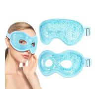 Luxtude 2PCS Reusable Cooling Eye Masks, Hot & Cold Eye Mask Ice Pack, Frozen Cold Eye Compress for Puffiness/Dark Circles/Headaches/Migraines/Eye Bags/Stress Relief (Blue)