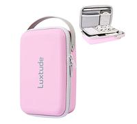 Luxtude Electronic Organizer Case - Women's Tech Organizer, Hard Charger Case, Pink Electronics Bag - Travel Essentials for Apple Accessories/Magic Mouse/SD/Cash/Card/Pen