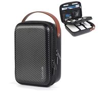 Luxtude Electronics Organizer Travel Case for Chargers and Cords, Hard and Portable Tech Bag, Travel Essentials for Chargers/Mouse/USB Drives/SD Cards, Tech Gifts, Black