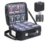 Luxtude Graded Card Storage Box with Adjustable Dividers, Trading Card Storage Box/Combination Lock, Baseball Sports Cards Case 476A