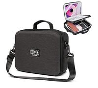 Luxtude Large Electronics Organiser Bag, Hard Tech Organiser, Shockproof Tech Bag, Travel Charger Bag with Shoulder Strap, Fits for Tablet (up to 11’’)/Charger