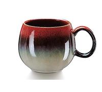 LUXU 20oz Ceramic Coffee Mugs,Large Coffee Tea Cups-1Pcs,Porcelain Cappuccino Cups,Cute Coffee Bar Accessories,Handmade Latte Mugs Ideal for Mocha,Cocoa,Cereal,Cafe,Restaurant- Ink Red +Cloud White