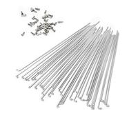 LUXU 36 Pcs 14G J Bend Silver Bike Spokes with 36 Brass Nipples- Anti Rust Steel Cycling Spokes,Road Mountain Bicycle Wheel Spokes for MTB,Ebike,Downhill,Trekking,City Bikes-309 mm