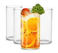 LUXU Drinking Glasses 19 oz, Thin Highball Glasses Set of 4,Clear Tall Glass Cups For Water, Juice, Beer, Drinks, and Cocktails and Mixed Drinks
