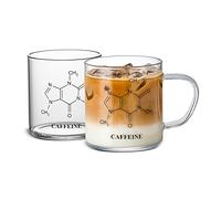 LUXU Glass Coffee Tea Mugs Set of 2,Clear Coffee Cups for Hot or Cold Beverages,Large Wide Mouth Drinking Glasses,Great for Mocha,Latte,Milk,Cappuccino,Water and Juice -14 oz