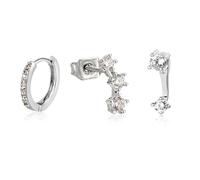 LUXU kisskids 3-Piece CZ Stud Earrings Set for Women