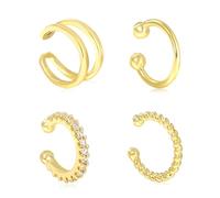 LUXU kisskids 4 Pieces Ear Cuff Earrings for Non Pierced Ears