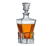 LUXU Premium Whiskey Decanter with Glass Stopper,29 oz Bourbon Decanter for Wine | Vodka | Brandy,Iceberg Container Bottle Dispenser with Lid - Alcohol Glass Liquor Decanter Gift for men Clear