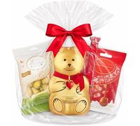 Luxuary Chcocolate Gift Set - 100g Milk Teddy Bear, 80g Milk chocolate truffles, white mini truffles, 38g Milk Bar, 50th Birthday gifts for women, gifts for women, Chocolate box hamper