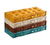 LUXUCURE Custom Window Seat & Bench Cushion Large Floor Cushions - Velvet Fabric Tufted Meditation Cushions, Indoor Sofa Seat Chair Booster Cushion Pad for in Living Room Balcony Office