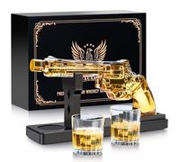 LUXULISH Whiskey Gun Decanter Sets for Men, Liquor Decanter Set with Two Shot Glasses, Cool Birthday Anniversary Stuff Gifts for Him, Dispenser for Liquor Vodka