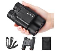 LUXUN 15×25 Small Binoculars for Adults and Kids, Compact Waterproof Binoculars with Low Light Vision, Mini Pocket Lightweight Binoculars for Bird Watching and Hunting (15x25)