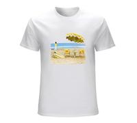 LuxUnatcc Men's Ne&il You&ng On The Beach Organic T-Shirt BlackCotton T Shirt Size M White