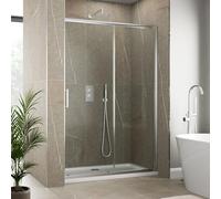 Luxura® 1000mm Sliding Shower Door Screen for Wet Room Cubicle Enclosures, 6mm Toughened Safety Glass, Framed, Reversible, Polished Chrome