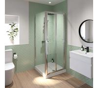 Luxura Bifold Shower Enclosure 900 x 900mm with Raised Tray - 6mm