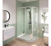 Luxura Offset Quadrant Shower Enclosure 1000 x 800mm with Non Slip Tray (Right Hand) - 6mm