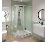 Luxura Offset Quadrant Shower Enclosure 1000 x 800mm with Raised Tray and Waste (Left Hand) - 6mm