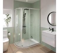 Luxura Offset Quadrant Shower Enclosure 1000 x 800mm with Tray and Waste (Left Hand) - 6mm