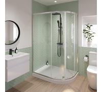 Luxura Offset Quadrant Shower Enclosure 1200 x 800mm with Raised Non Slip Tray (Right Hand) - 6mm