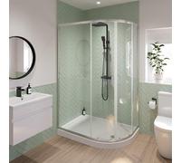 Luxura Offset Quadrant Shower Enclosure 1200 x 900mm with Raised Non Slip Tray (Right Hand) 6mm