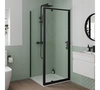 Luxura Pivot Shower Enclosure 900 x 900mm - 6mm Black