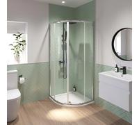 Luxura Quadrant Shower Enclosure 800 x 800mm with Non Slip Tray and Waste - 6mm